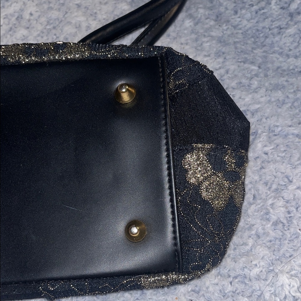 Paradox Black and Gold Floral Shoulder Bag - Picture 7 of 7